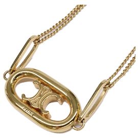 Céline Colar Top Chain Triomphe CELINE em ouro Dourado
