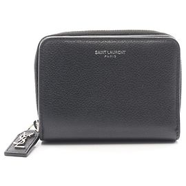 Billetera bi-fold de cuero negro Yves Saint Laurent Negro