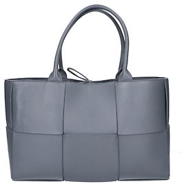 Bottega Veneta Maxi Intrecciato The Arco Tote Medium Handbag Blue