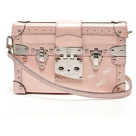Bolso de Hombro Petite Malle Epi de Louis Vuitton Rosa