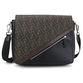 Fendi Diagonal Shoulder Bag - Men's Brown Brown