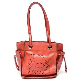 Loewe Anagram Perforated Leather Handbag Orange