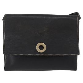 Céline Celine Circle Logo Leather Noir