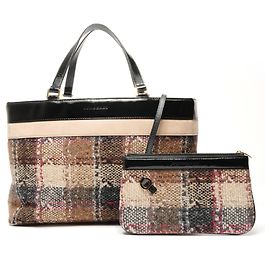 Bolsa de tweed bege Burberry Bege