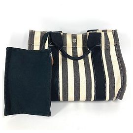 Hermès Borsa Tote Border PM Cannes Hermes Nero Bianco