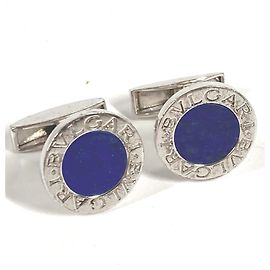 Bulgari Gemelli Bvlgari in lapislazzuli con logo Argento Blu