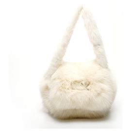 Bolsa de Ombro de Pele Marfim Fendi Cru