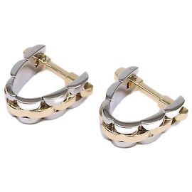 Abotoaduras Cartier 750YG x SS Maillon Panthère Prata Dourado