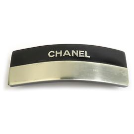 Fermaglio Chanel Nero e Argento Nero Argento