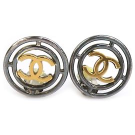 Pendientes de metal gunmetal dorado Chanel Coco Mark Dorado Metálico