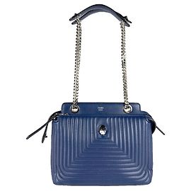 Borsa a Spalla Fendi Dotcom in Blu Navy Blu navy