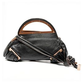 Fendi Leather Smile 2-way Shoulder Bag Black