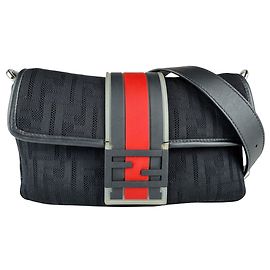Borsa a secchiello da uomo Fendi Nero Rosso