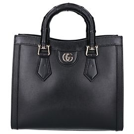 GUCCI Diana Medium Bamboo Handbag Black