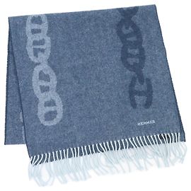 Stola in cashmere Crazy Chain da uomo di Hermès Blu