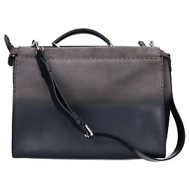 Fendi Peekaboo SM Crosta Coco Sfumata Shoulder Bag Black
