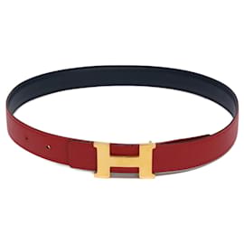 Hermès HERMES Mini Constance Wendegürtel Rot Marineblau