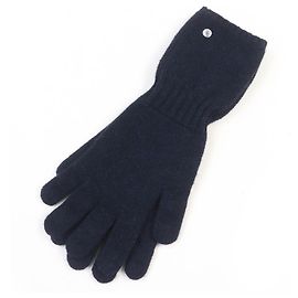 Hermès Häkelhandschuhe aus Kaschmir mit Metall von Hermes Blau Marineblau