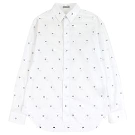 Camicia Oxford a maniche lunghe con logo CD Dior Bianco