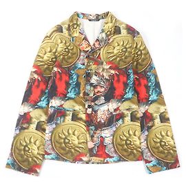Dolce & Gabbana Giacca in lino e cotone nera Dolce&Gabbana Multicolore