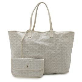 Goyard Saint Louis beschichtete Canvas Tote Bag Weiß Grau