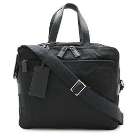 Pasta 2 em 1 em nylon e couro Prada Preto