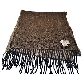 Cachecol de lã Valentino Garavani preto cinza Preto Cinza
