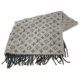 Louis Vuitton Gray Monogram Gradient Stole Brown