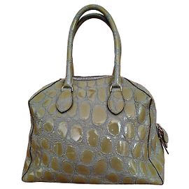 Bolsa de boliche Alaïa em couro envernizado Verde