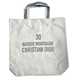 Bolso Dior Tote Book de algodón plateado Plata