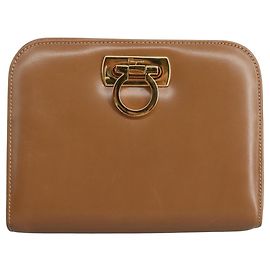 Pochette Mini en Cuir Gancini Vintage Salvatore Ferragamo Marron