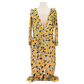 Elisabetta Franchi Robe à sequins jaune longue Jaune