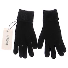 Ba&Sh Schwarze Kaschmirhandschuhe Schwarz