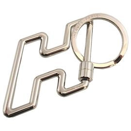 Chaveiro de metal prateado Hermès H Toe Speed Prata