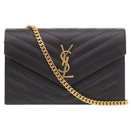 Sac à main en cuir noir Yves Saint Laurent Noir