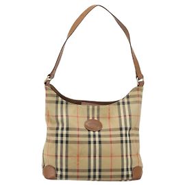 Bolsa de ombro Burberry Nova check em lona e couro Bege