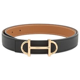 Cintura Hermès Gamma in Nero e Oro Nero D'oro