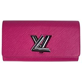 Portafoglio bifold in pelle Epi rosa acceso Louis Vuitton Rosa