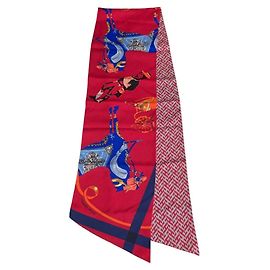 Hermès HERMES Bufanda Maxi Twilly TOUT EN CARRE Roja para Mujer Roja