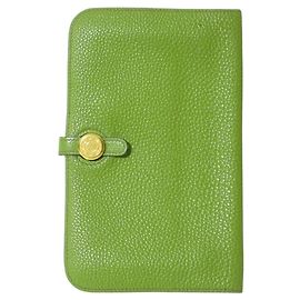 Cartera Larga Dogon GM de Hermès en Verde Verde