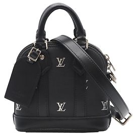 Bolsa de Ombro Nano Alma em Couro de Bezerro Pharrell Williams Louis Vuitton Preto