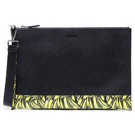Pochette Botanique Active Saffiano de Prada Noir