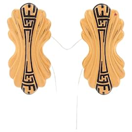 Fendi Gold-Logo-Ohrringe Golden