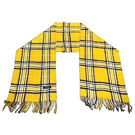 Sciarpa Burberry in 100% cashmere a quadri gialli Nero Bianco Giallo
