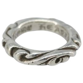 Chrome Hearts Scroll Band Ring Ag925 Silver Auth LNZ147SM Silvery