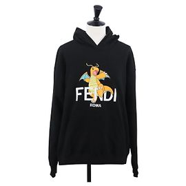 SUDADERA DRAGONITE DE ALGODÓN NEGRO FENDI x FRGMT x POKMON Auth 149881SM Negro
