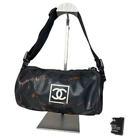 Bolsa de boliche vintage Chanel Sport preta Preto
