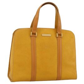 Sac à main en cuir jaune doré Auth BA11047 de BURBERRY Doré Jaune