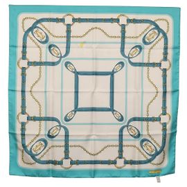 CARTIER Schal Seide Hellblau Auth BA11162V Hellblau