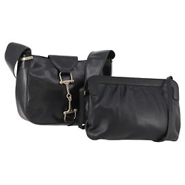 Céline Borsa CELINE in pelle 2 pezzi nera Auth ep12973 Nero
